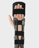 Right arm with Palmar Xtec Digitus wrist orthosis – view of back of hand