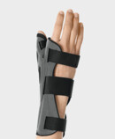 Right arm with Palmar Xtec Rhizo wrist orthosis – view of back of hand